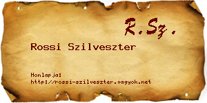 Rossi Szilveszter névjegykártya