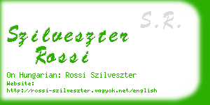 szilveszter rossi business card